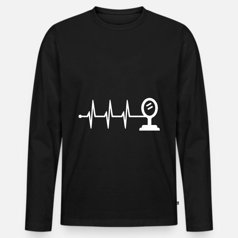 Spiegel Icon Puls - Männer Premium Bio Langarmshirt - Schwarz