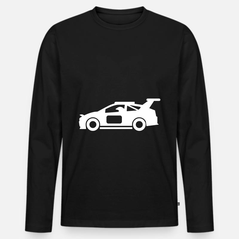 Auto Rennfahrer - Männer Premium Bio Langarmshirt - Schwarz