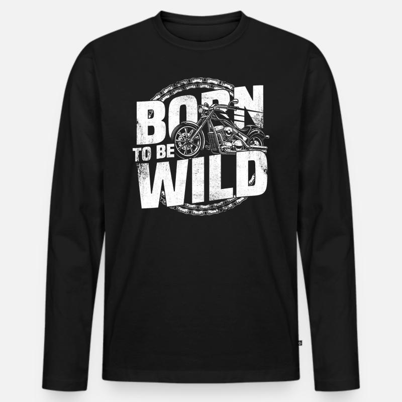 Born Wild - T-shirt manches longues Premium bio Homme - noir