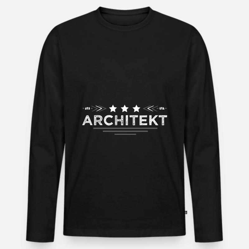 Architekt Beruf - Männer Premium Bio Langarmshirt - Schwarz