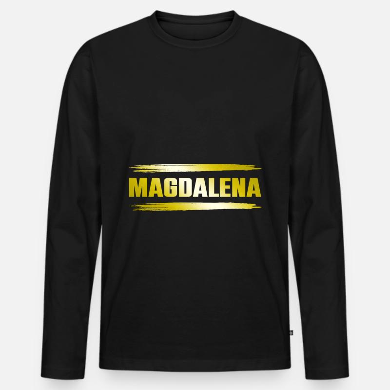 Magdalena - Männer Premium Bio Langarmshirt - Schwarz