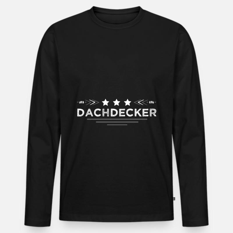 Dachdecker Beruf - Männer Premium Bio Langarmshirt - Schwarz