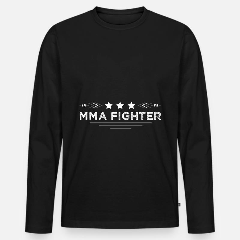 MMA Fighter Mixed Martial Arts - Männer Premium Bio Langarmshirt - Schwarz