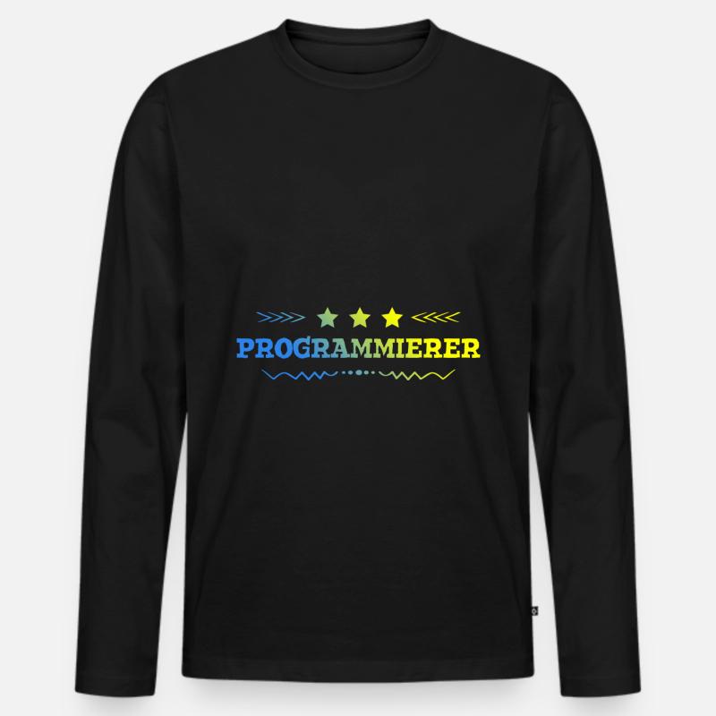 Programmierer Beruf - Männer Premium Bio Langarmshirt - Schwarz