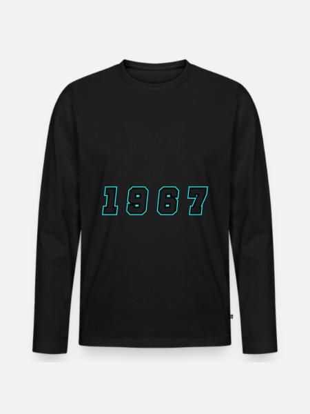 1967 Year Number - Men's Premium Organic Long Sleeve Shirt - black