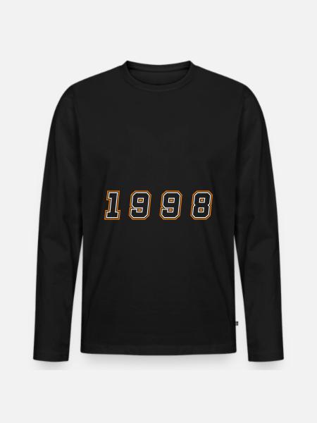 1998 Year Number - Men's Premium Organic Long Sleeve Shirt - black