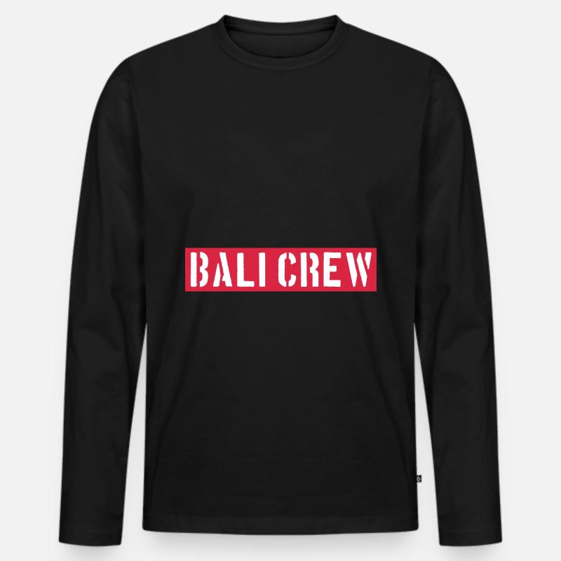 Bali Crew - Männer Premium Bio Langarmshirt - Schwarz
