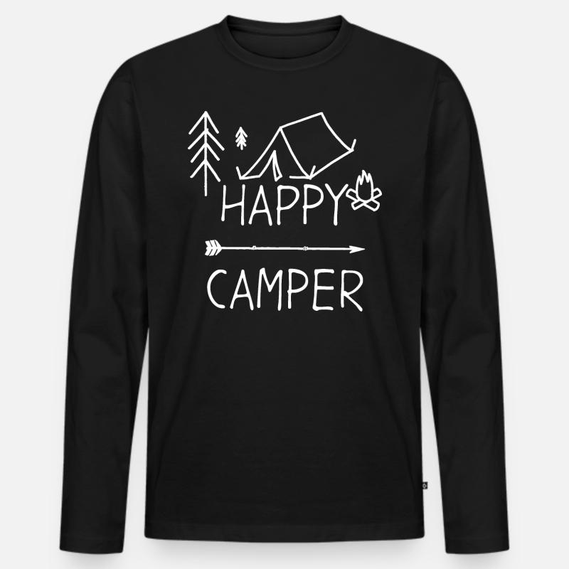 Camping - Männer Premium Bio Langarmshirt - Schwarz