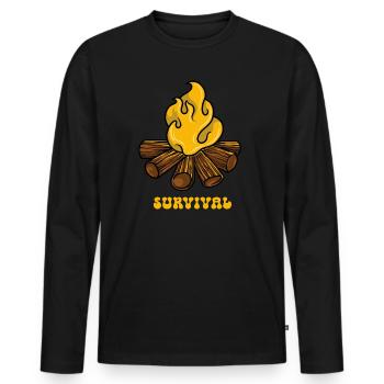 Surviving Wilderness Team Survivalist Survival - Men's Premium Organic Long Sleeve Shirt - black - Front - Nico (187cm)