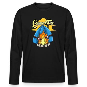 CAMP FIRE - Men's Premium Organic Long Sleeve Shirt - black - Front - Nico (187cm)