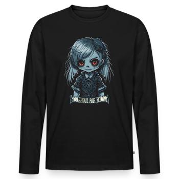 Une écolière gothique trop goule pour l’école - T-shirt manches longues Premium bio Homme - noir - Devant - Nico (187cm)