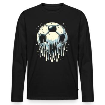Melting Football - Men's Premium Organic Long Sleeve Shirt - black - Front - Nico (187cm)