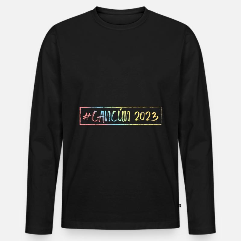 Cancun 2023 - Männer Premium Bio Langarmshirt - Schwarz