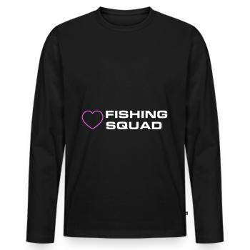Fishing Squad - Männer Premium Bio Langarmshirt - Schwarz - Vorne - Nico (187cm)