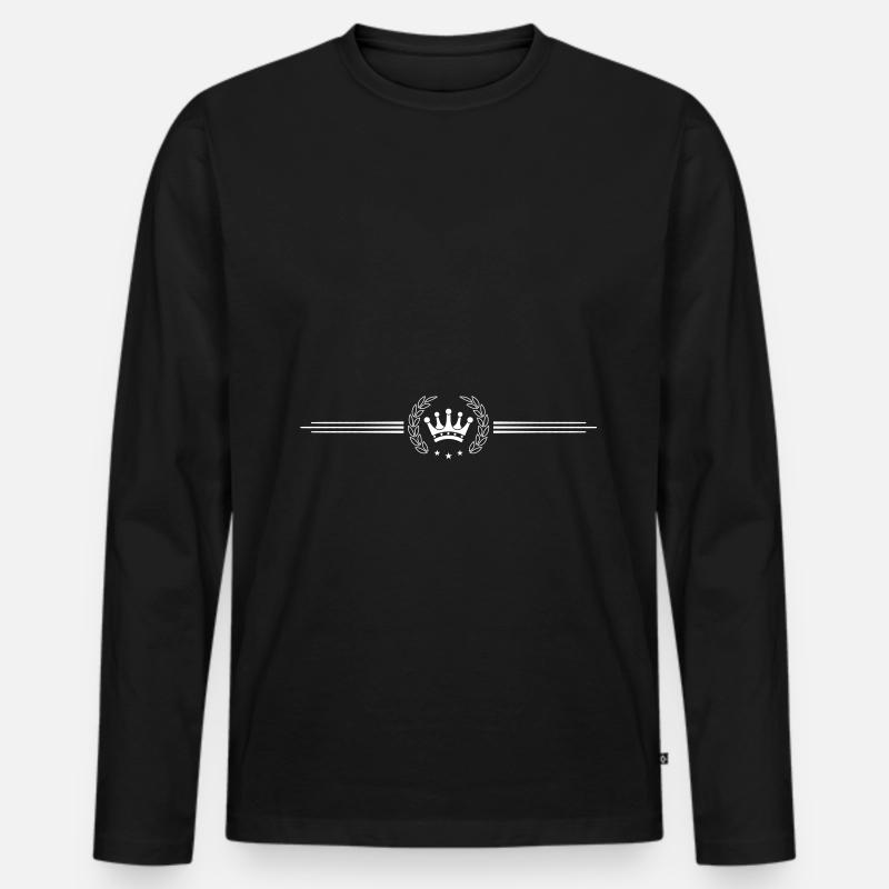 Krone Kranz - Männer Premium Bio Langarmshirt - Schwarz