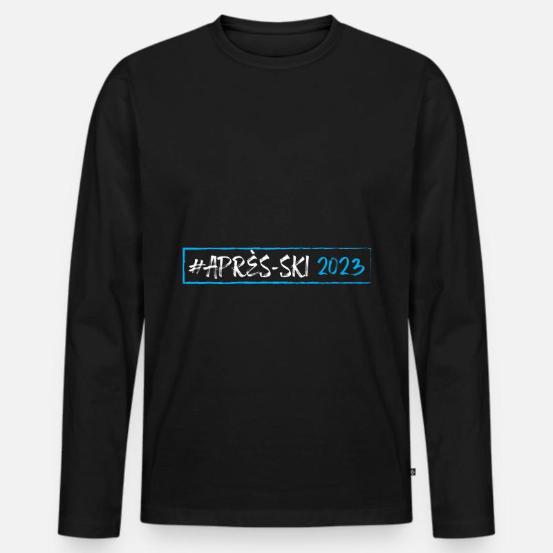 Apres Ski 2023 - Männer Premium Bio Langarmshirt - Schwarz
