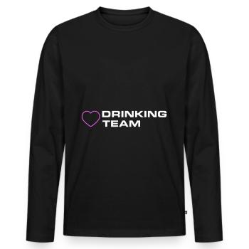 Drinking Team Herz - Männer Premium Bio Langarmshirt - Schwarz - Vorne - Nico (187cm)