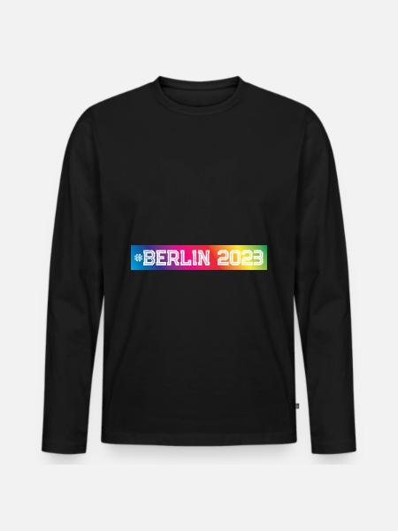 Berlin 2023 Bunt - Männer Premium Bio Langarmshirt - Schwarz