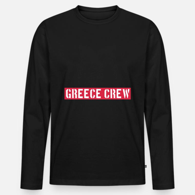 Greece Crew - Männer Premium Bio Langarmshirt - Schwarz
