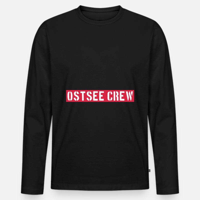 Ostsee Crew - Männer Premium Bio Langarmshirt - Schwarz