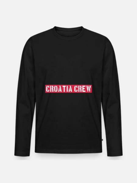 Croatia Crew - Männer Premium Bio Langarmshirt - Schwarz