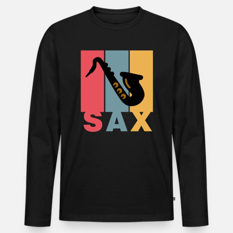 SAXOPHONIST - Sax - Männer Premium Bio Langarmshirt - Schwarz