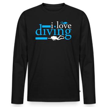Divers Diving Instructor Diving Sport Gift - Men's Premium Organic Long Sleeve Shirt - black - Front - Nico (187cm)