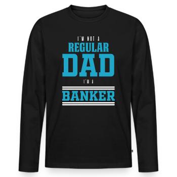 Banker Bänker Bankier Bankkaufmann Bank Geschenk - Männer Premium Bio Langarmshirt - Schwarz - Vorne - Nico (187cm)