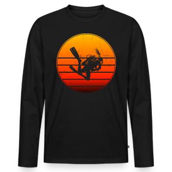 Scuba Diver Scuba Tauchen Diving Scuba Taucher - Men's Premium Organic Long Sleeve Shirt - black - Front - Nico (187cm)
