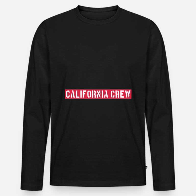 California Crew - Männer Premium Bio Langarmshirt - Schwarz