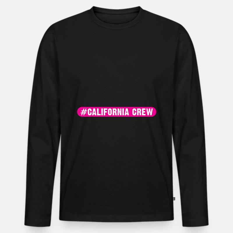 California Crew - Männer Premium Bio Langarmshirt - Schwarz