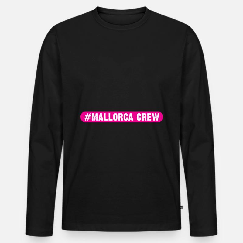 Mallorca Crew - Männer Premium Bio Langarmshirt - Schwarz