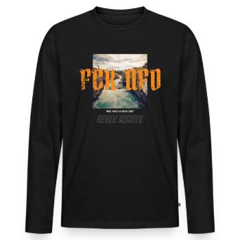 FCK AFD - T-shirt manches longues Premium bio Homme - noir - Devant - Nico (187cm)