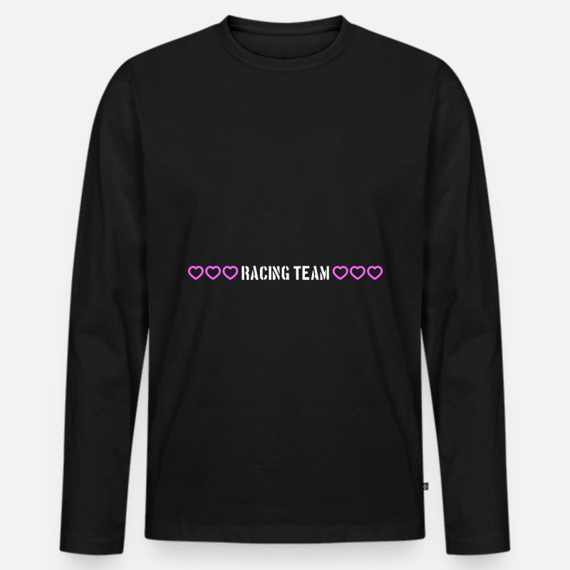 Racing Team herzchen - Männer Premium Bio Langarmshirt - Schwarz