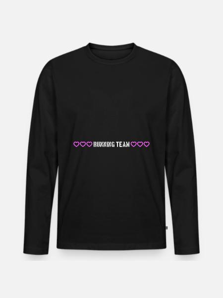 Running Team heart - Men's Premium Organic Long Sleeve Shirt - black