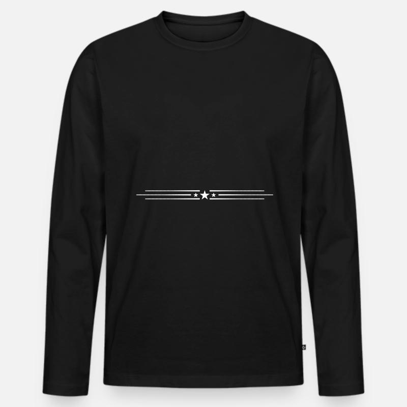 Stern Linie Element - Männer Premium Bio Langarmshirt - Schwarz