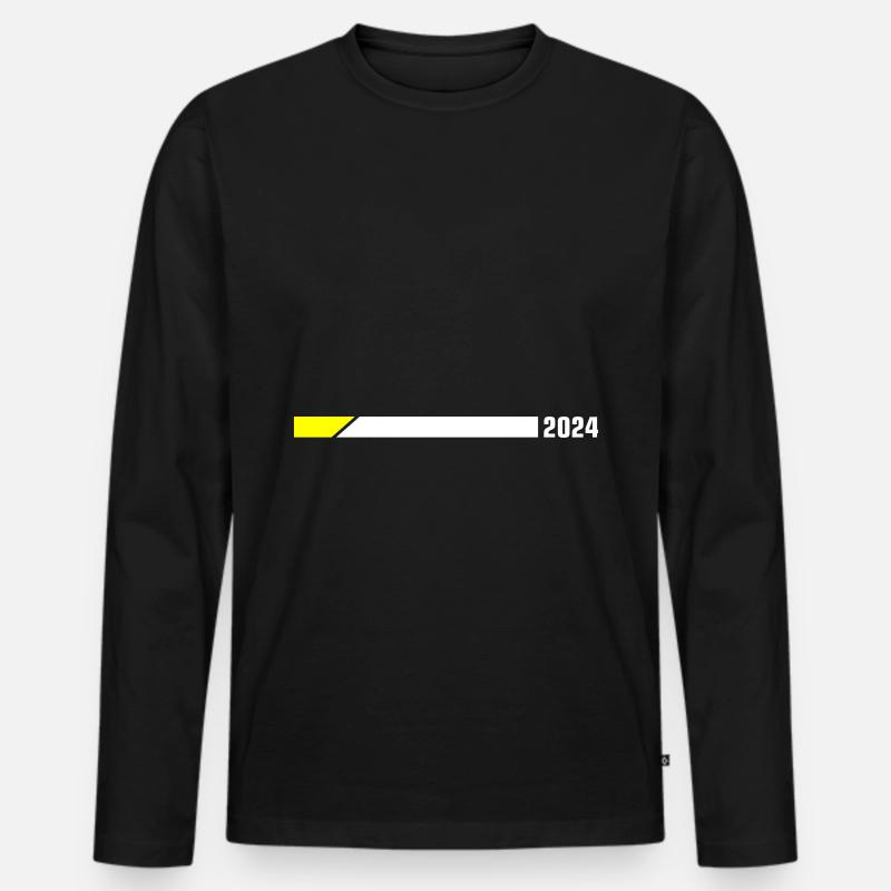 2024 Jahr - Männer Premium Bio Langarmshirt - Schwarz