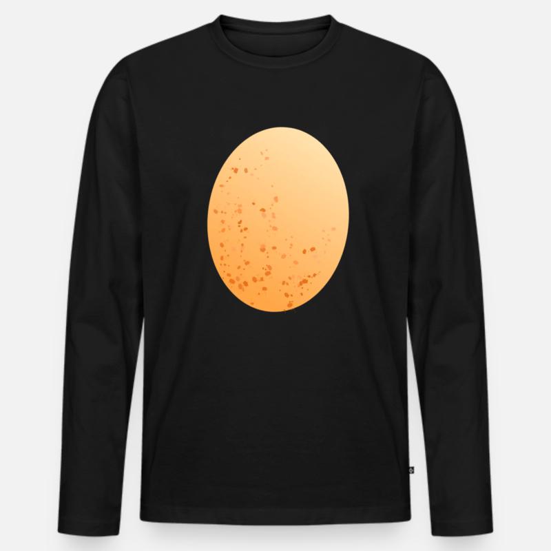 Ei Hühnerei - Männer Premium Bio Langarmshirt - Schwarz