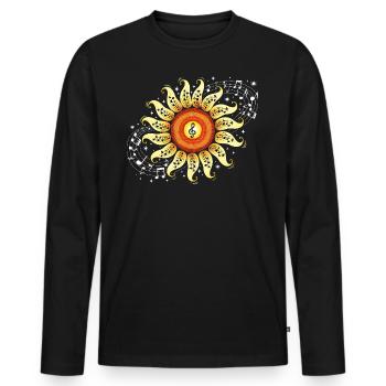 Musical Note Flower Music Woman - Men's Premium Organic Long Sleeve Shirt - black - Front - Nico (187cm)