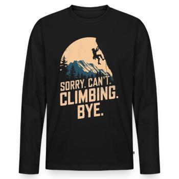 Klettern Freeclimbing felsklettern Spruch - Männer Premium Bio Langarmshirt - Schwarz - Vorne - Nico (187cm)