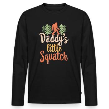 Little Squatch du papa - Randonnée en famille TShirt Bigfoot Gift - T-shirt manches longues Premium bio Homme - noir - Devant - Nico (187cm)