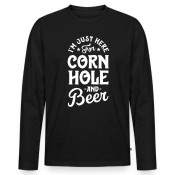 Cadeaux drôles de Cornhole pour les hommes Bean Bag Sexy et moi - T-shirt manches longues Premium bio Homme - noir - Devant - Nico (187cm)