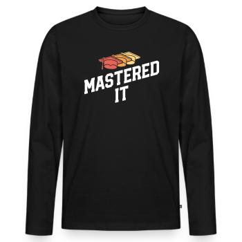 Mastered It Masters Abschlussfeier - Männer Premium Bio Langarmshirt - Schwarz - Vorne - Nico (187cm)