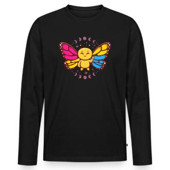 Pansexual Monarch Butterfly Insect Subtle Pan - Men's Premium Organic Long Sleeve Shirt - black - Front - Nico (187cm)