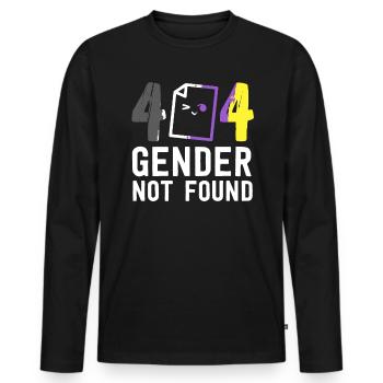 Error 404 Gender Not Found Pride Agender Gender - Men's Premium Organic Long Sleeve Shirt - black - Front - Nico (187cm)
