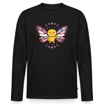 Intersex Monarch Butterfly Subtle Discreet Pride - Men's Premium Organic Long Sleeve Shirt - black - Front - Nico (187cm)