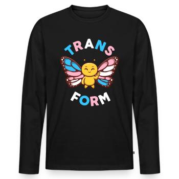 Transgender Monarch Schmetterling Trans Form Kawaii - Männer Premium Bio Langarmshirt - Schwarz - Vorne - Nico (187cm)