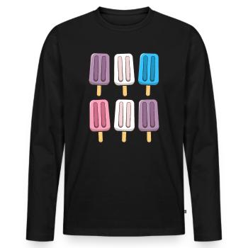 Intersex Flag Eis am Stiel 4. Juli Subtiler Stolz - Männer Premium Bio Langarmshirt - Schwarz - Vorne - Nico (187cm)