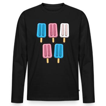 Transgender Popsicles 4th of July Trans Subtle - Men's Premium Organic Long Sleeve Shirt - black - Front - Nico (187cm)