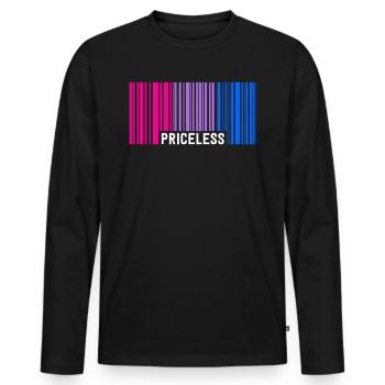 Inestimable Bisexual Pride Code à barres Subtil Bi Flag - T-shirt manches longues Premium bio Homme - noir - Devant - Nico (187cm)